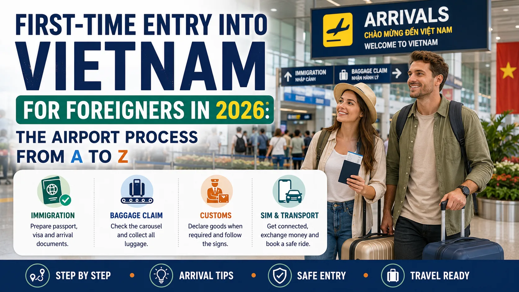 Nhập cảnh Việt Nam lần đầu 2026: quy trình ở sân bay từ A đến Z